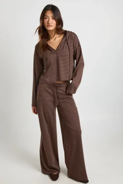 Pantalon Large À Rayures Avec Cordon De Serrage
