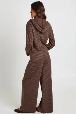 Pantalon Large À Rayures Avec Cordon De Serrage