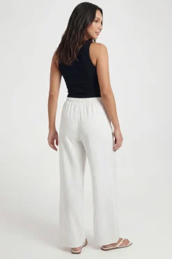 Pantalon Large À Rayures Avec Cordon De Serrage Petite