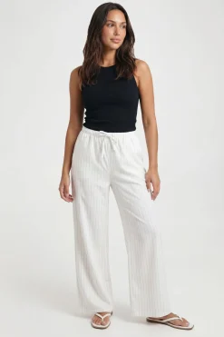 Pantalon Large À Rayures Avec Cordon De Serrage Petite