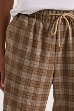 Pantalon Large à Rayures avec Taille Élastique