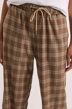 Pantalon Large à Rayures avec Taille Élastique