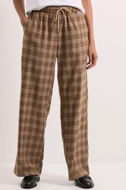 Pantalon Large à Rayures avec Taille Élastique