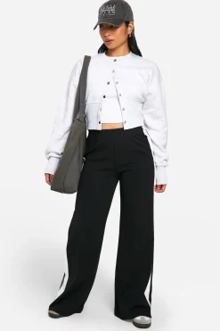 Pantalon Large À Rayures Contrastées Petite