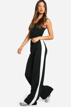 Pantalon Large À Rayures Contrastées Pour Grandes Tailles