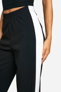 Pantalon Large À Rayures Contrastées Pour Grandes Tailles