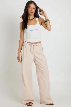 Pantalon Large À Rayures En Popeline De Coton Pour Grandes Tailles