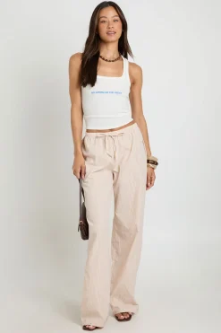 Pantalon Large À Rayures En Popeline De Coton Pour Grandes Tailles