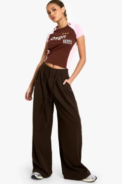 boohoo Pantalon Large À Rayures Fines Avec Cordon De Serrage<Femme Pantalons|Looks De Rentrée