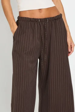 Pantalon Large À Rayures Fines Avec Cordon De Serrage Tall