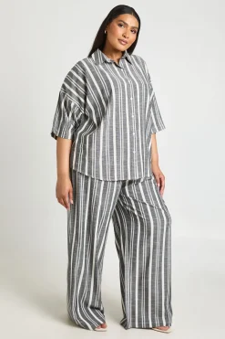 boohoo Pantalon Large À Rayures Grande Taille<Femme Pantalons