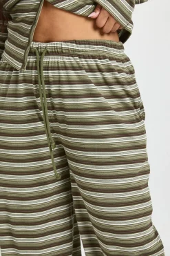 Pantalon Large à Rayures Grande Taille