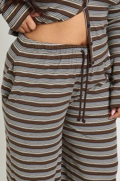 boohoo Pantalon Large à Rayures Grande Taille<Femme Pantalons