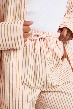 Pantalon Large À Rayures Grande Taille