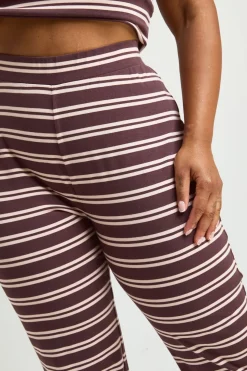 Pantalon Large À Rayures Grande Taille