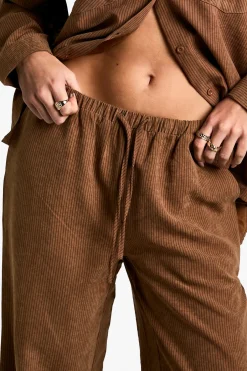 boohoo Pantalon Large à Rayures Pêche avec Taille Cordon<Femme Pantalons