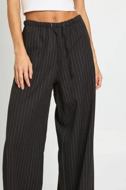 Pantalon Large À Rayures Tennis Avec Cordon De Serrage Pour Grandes Tailles