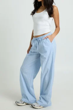 boohoo Pantalon Large À Rayures Tissées Avec Cordon De Serrage<Femme Pantalons