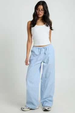 boohoo Pantalon Large À Rayures Tissées Avec Cordon De Serrage<Femme Pantalons