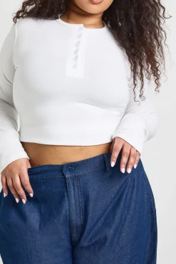 boohoo Pantalon Large à Revers Chambray Grande Taille<Femme Pantalons