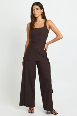Pantalon Large Structuré Avec Détail De Lien Noué