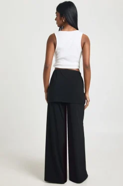 boohoo Pantalon Large à Superposition Jupe<Femme Pantalons