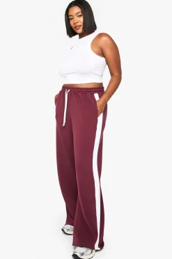 Pantalon Large Supersoft À Bandes Contrastées Grande Taille