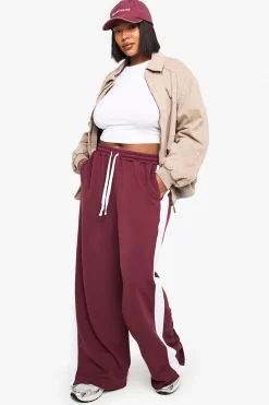 Pantalon Large Supersoft À Bandes Contrastées Grande Taille