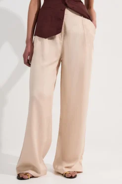 Pantalon large sur mesure en lin premium