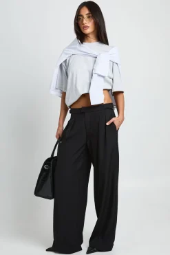 boohoo Pantalon Large Taille Ajustable Coupe Tailleur<Femme Pantalons