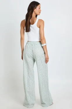 Pantalon Large Taille Basse En Broderie Anglaise Tall