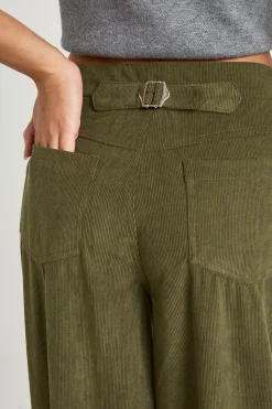 Pantalon Large Taille Cintrée En Velours Côtelé Petite