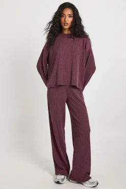 boohoo Pantalon Large à Taille Coulissante Texturé<Femme Pantalons