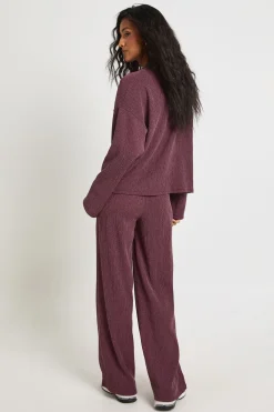 boohoo Pantalon Large à Taille Coulissante Texturé<Femme Pantalons