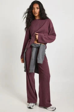 boohoo Pantalon Large à Taille Coulissante Texturé<Femme Pantalons