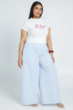 boohoo Pantalon Large Taille Froncée À Carreaux Vichy Grande Taille<Femme Pantalons