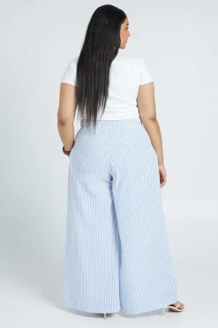 boohoo Pantalon Large Taille Froncée À Carreaux Vichy Grande Taille<Femme Pantalons