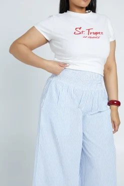 boohoo Pantalon Large Taille Froncée À Carreaux Vichy Grande Taille<Femme Pantalons