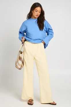 Pantalon Large Taille Haute Avec Cordon De Serrage Pour Grandes Tailles