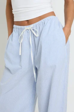 Pantalon Large Taille Haute Avec Cordon De Serrage Contrasté