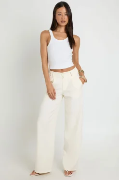 Pantalon Large Taille Haute Coupe Ajustée Tall
