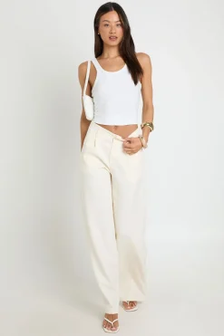 Pantalon Large Taille Haute Coupe Ajustée Tall