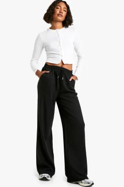 boohoo Pantalon Large Taille Haute À Cordon De Serrage Coupe Ajustée Tall<Femme Pantalons|Tailleurs