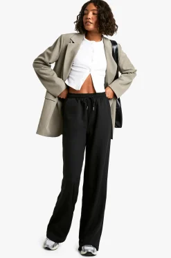 boohoo Pantalon Large Taille Haute À Cordon De Serrage Coupe Ajustée Tall<Femme Pantalons|Tailleurs