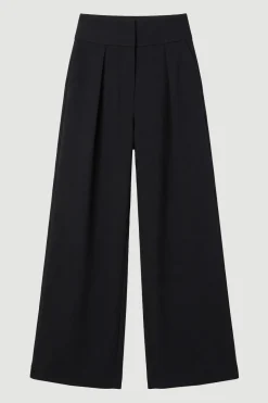 Pantalon Large Taille Haute Coupe Souple Ajustée