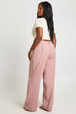 Pantalon Large Taille Haute Coupe Ajustée