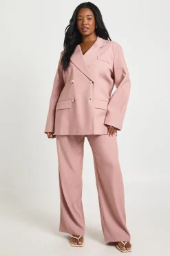 Pantalon Large Taille Haute Coupe Ajustée