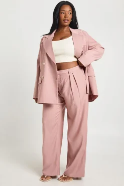 Pantalon Large Taille Haute Coupe Ajustée