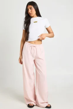 boohoo Pantalon Large Taille Haute Tissé Avec Taille Élastiquée Et Cordon De Serrage<Femme Pantalons