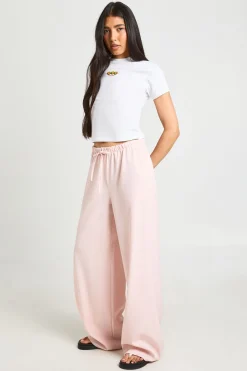 boohoo Pantalon Large Taille Haute Tissé Avec Taille Élastiquée Et Cordon De Serrage<Femme Pantalons